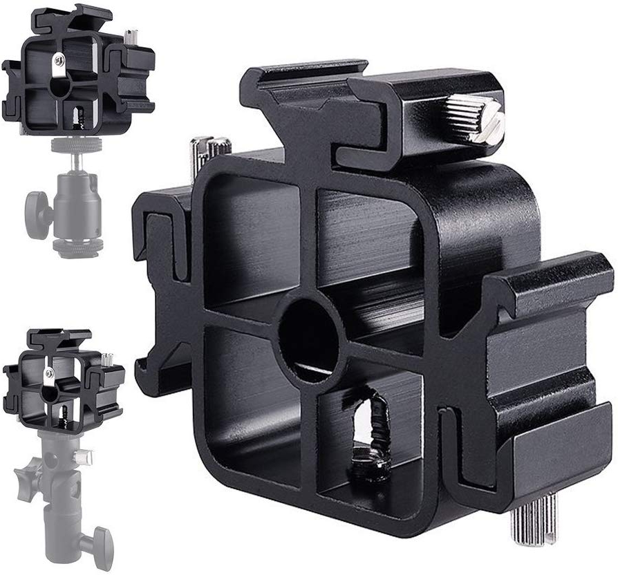 Photography Lighting Umbrella - 3 Triple Cold Shoe Mount Flash