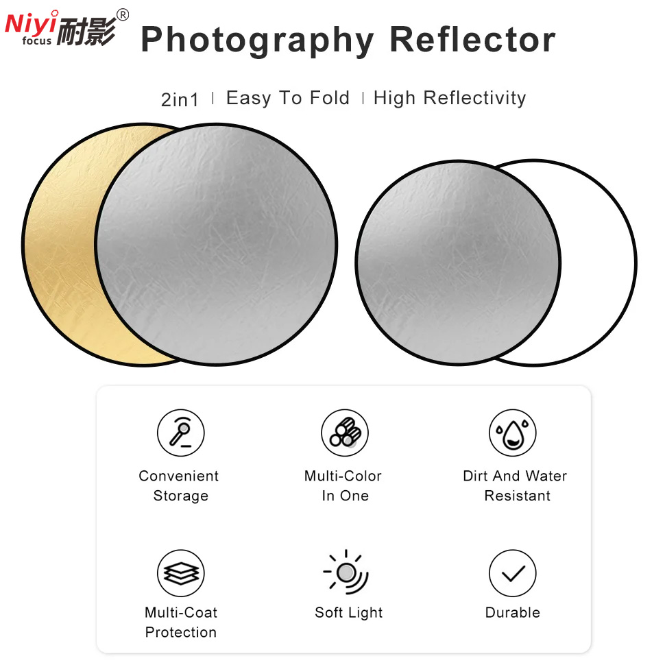 2in1 Round Portable Reflector  – Photography Lighting Reflectors recenzja i cena