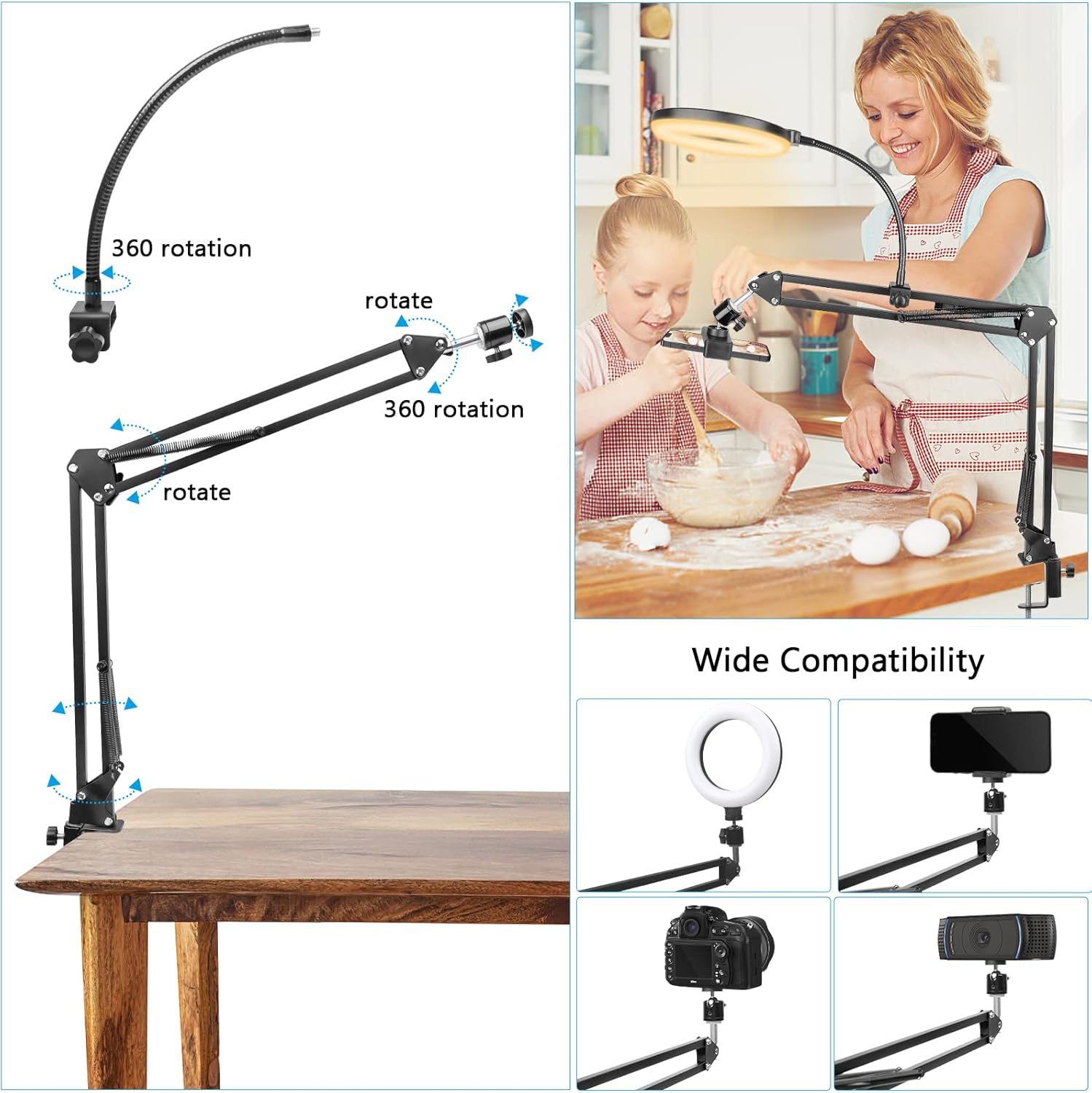 Ring Light with Stand and Phon – Photography Lighting Overhead recenzja i cena