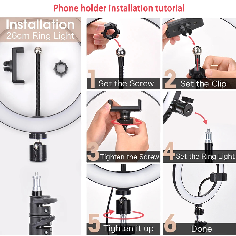 Video Light 16/26/33cm Selfie  – Photography Lighting Overhead recenzja i cena