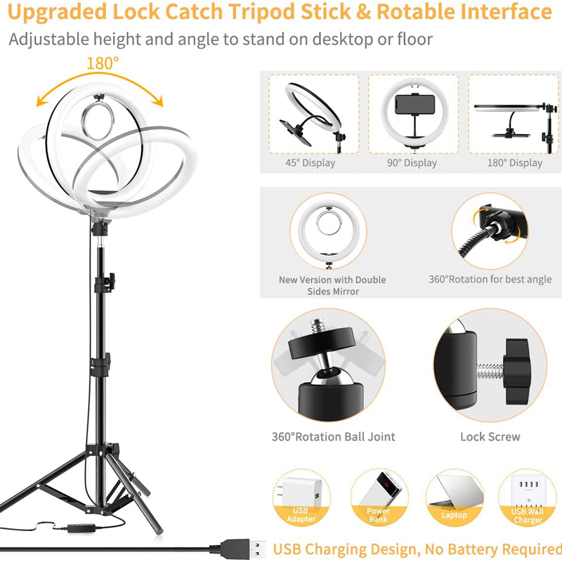 Video Light 16/26/33cm Selfie  – Photography Lighting Overhead recenzja i cena