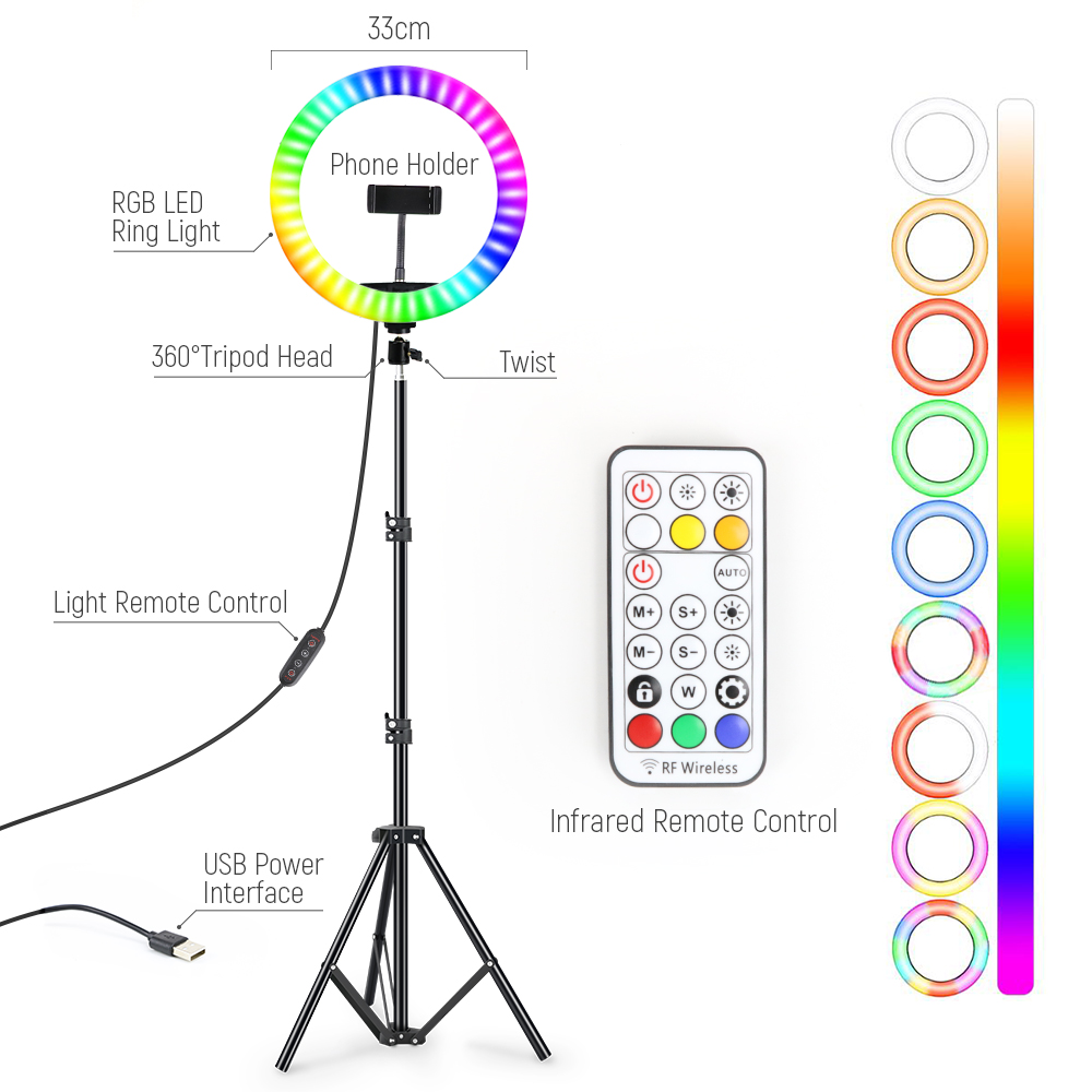 13inch RGB Led Selfie Ring Lig – Photography Lighting Overhead recenzja i cena