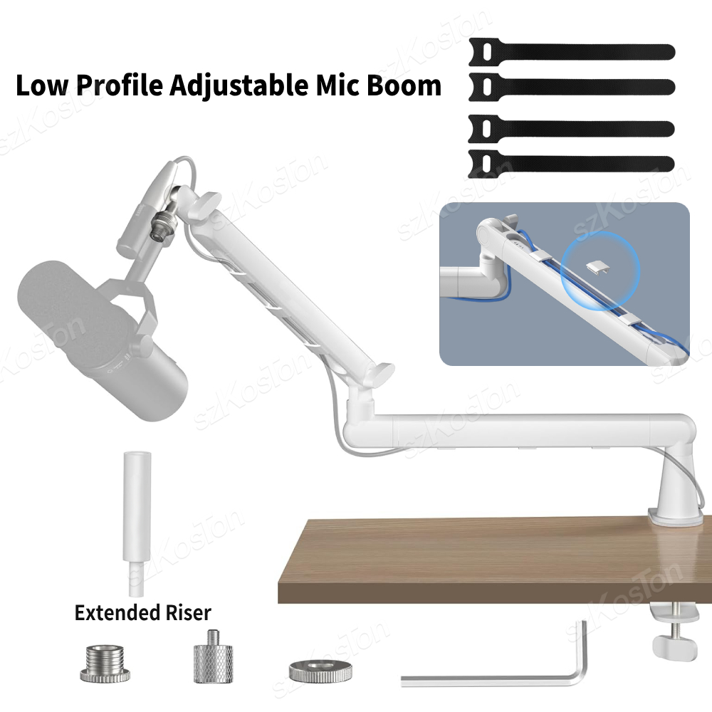 White Microphone Boom Arm Adju – Boom Arm Stand recenzja i cena