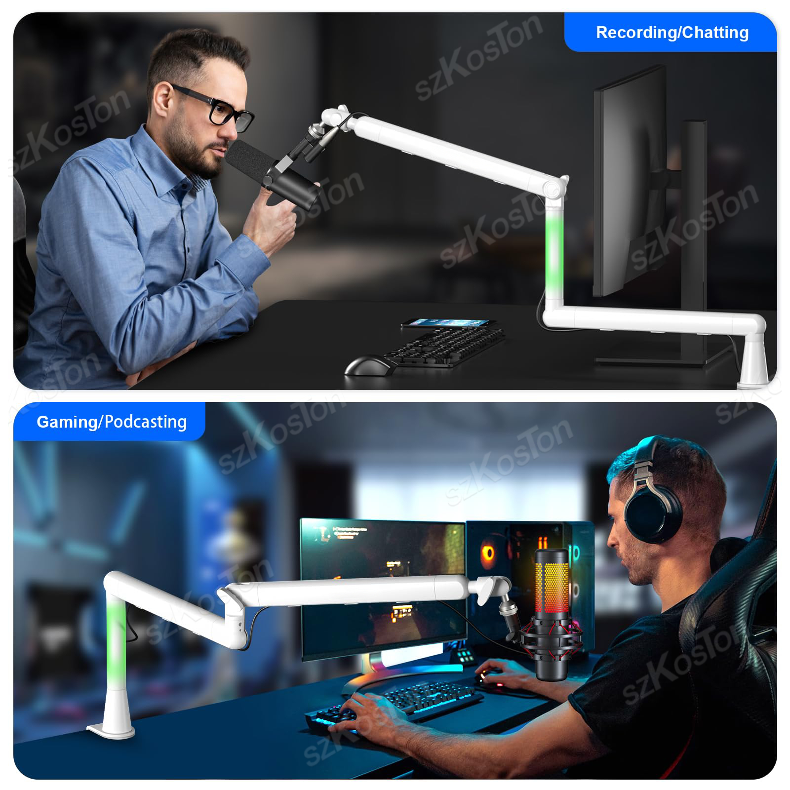 White Microphone Boom Arm Adju – Boom Arm Stand recenzja i cena