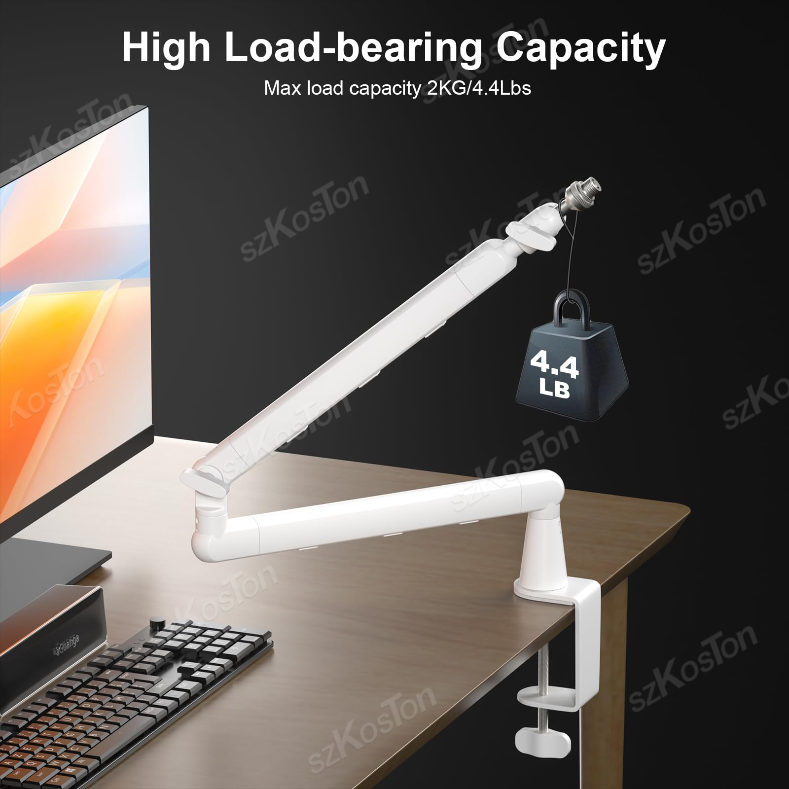 White Microphone Boom Arm Adju – Boom Arm Stand recenzja i cena