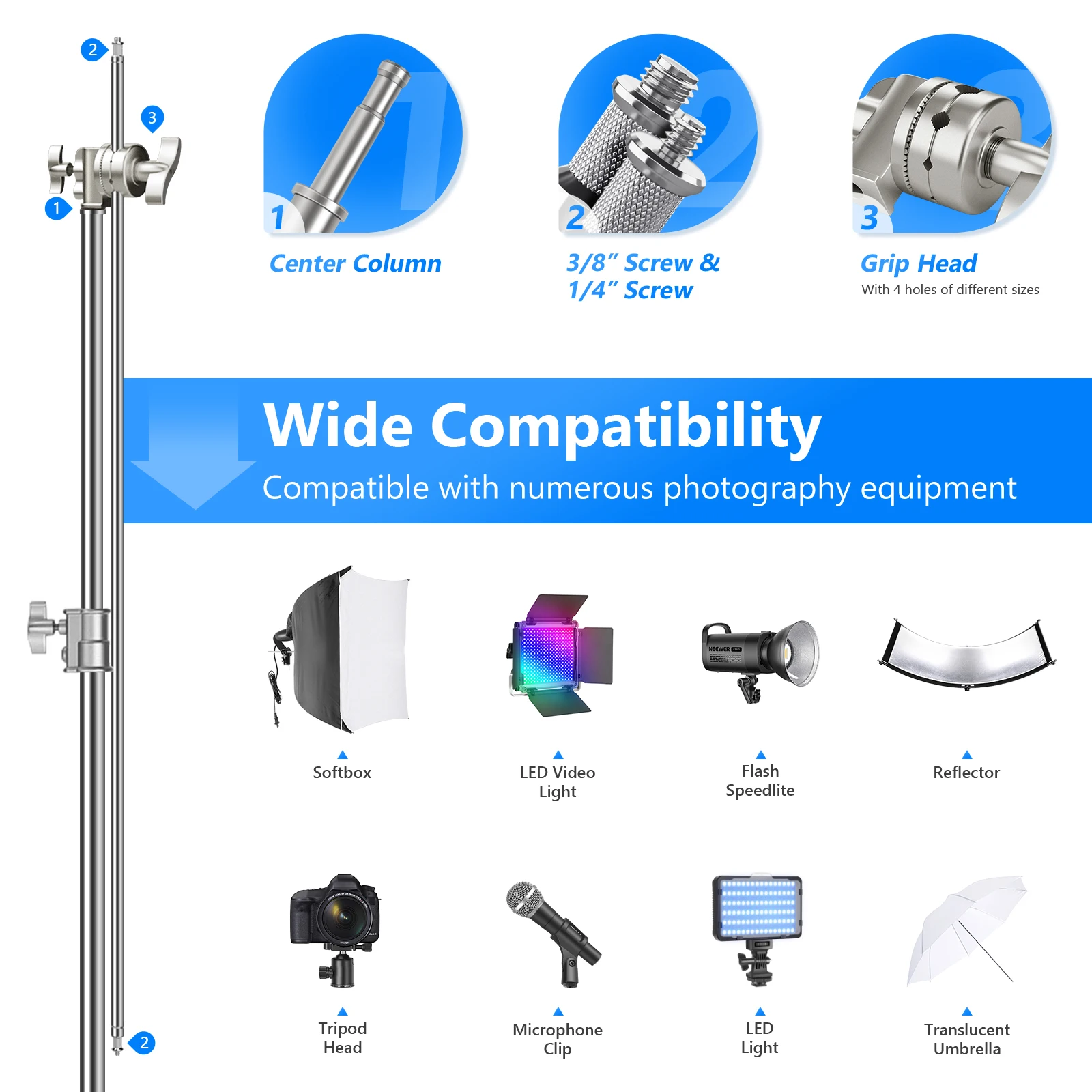 NEEWER Pro 100% Stainless Stee – Boom Arm Stand recenzja i cena