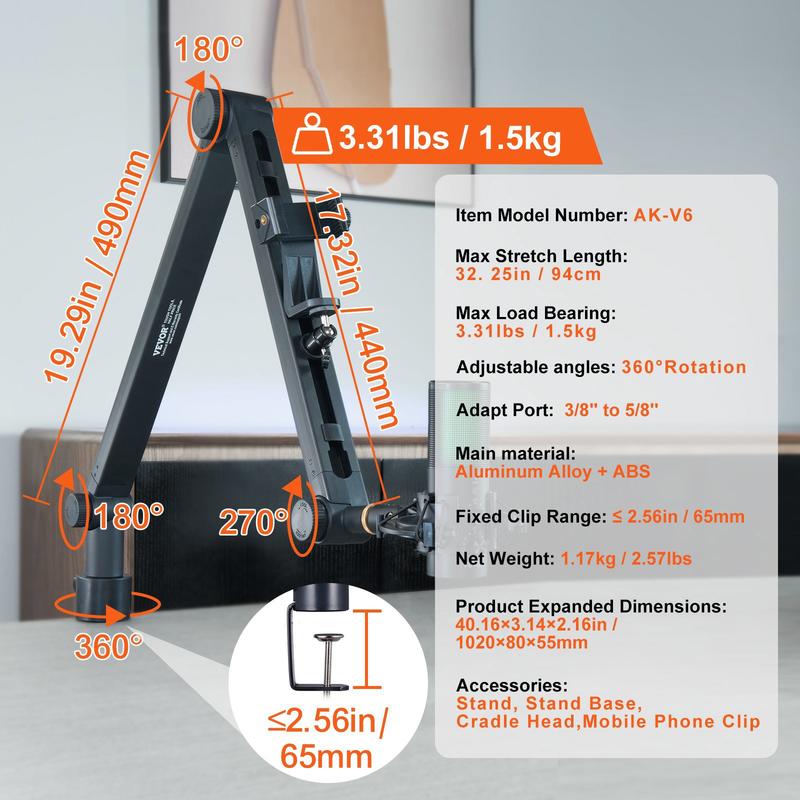 Microphone Boom Arm with Desk  – Boom Arm Stand recenzja i cena