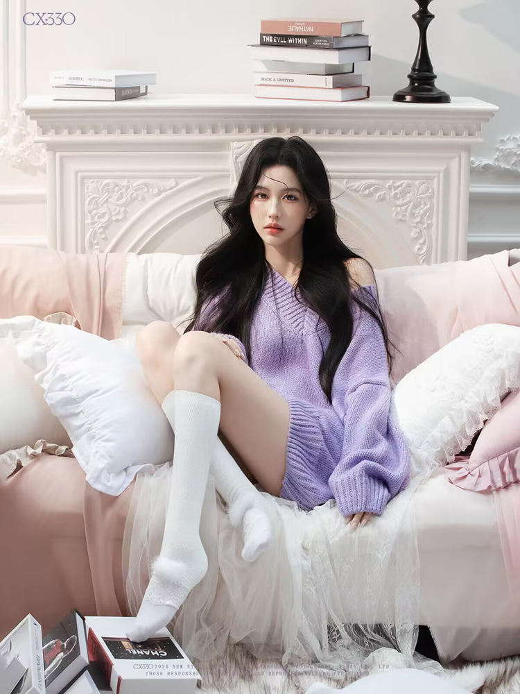 Autumn Winter Purple Sweater O – Photography Lighting Studio recenzja i cena